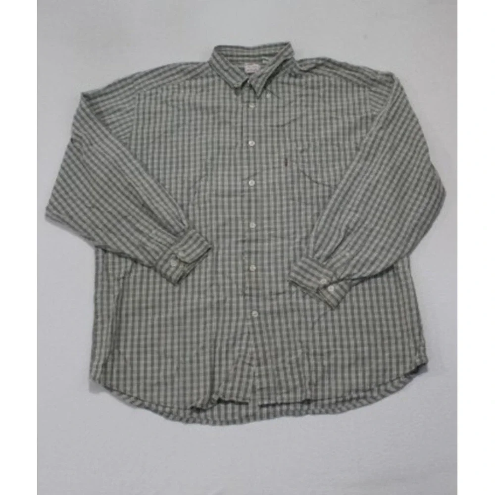 Levi's Men Green Plaid Dry Goods 90s Vintage Size XL